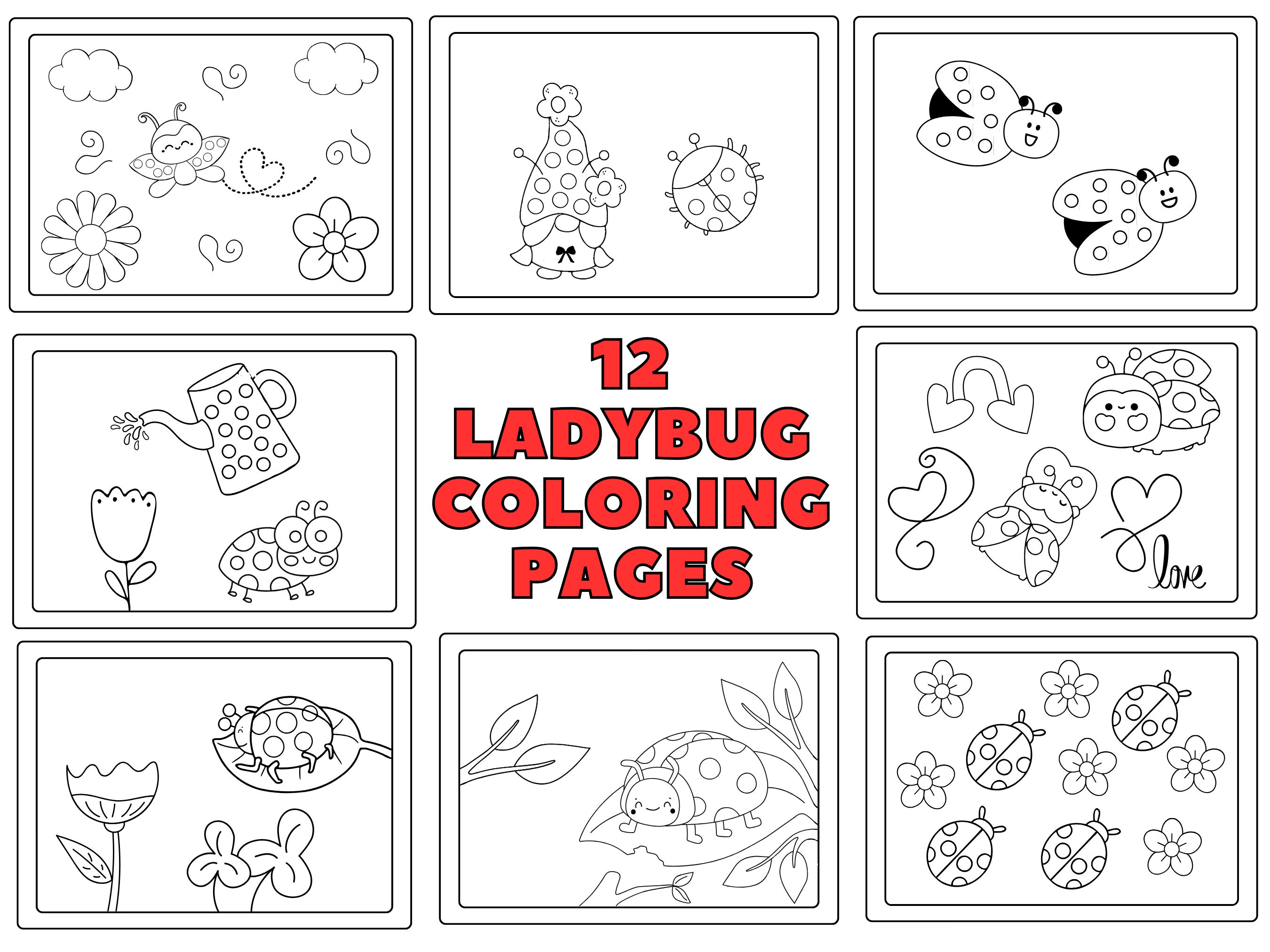 Ladybug coloring pages for girls and boys printable color