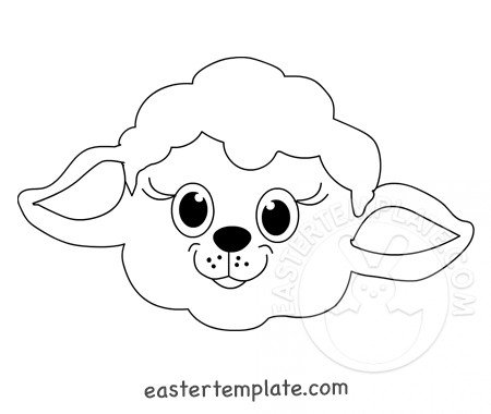 Cute lamb face coloring page printable