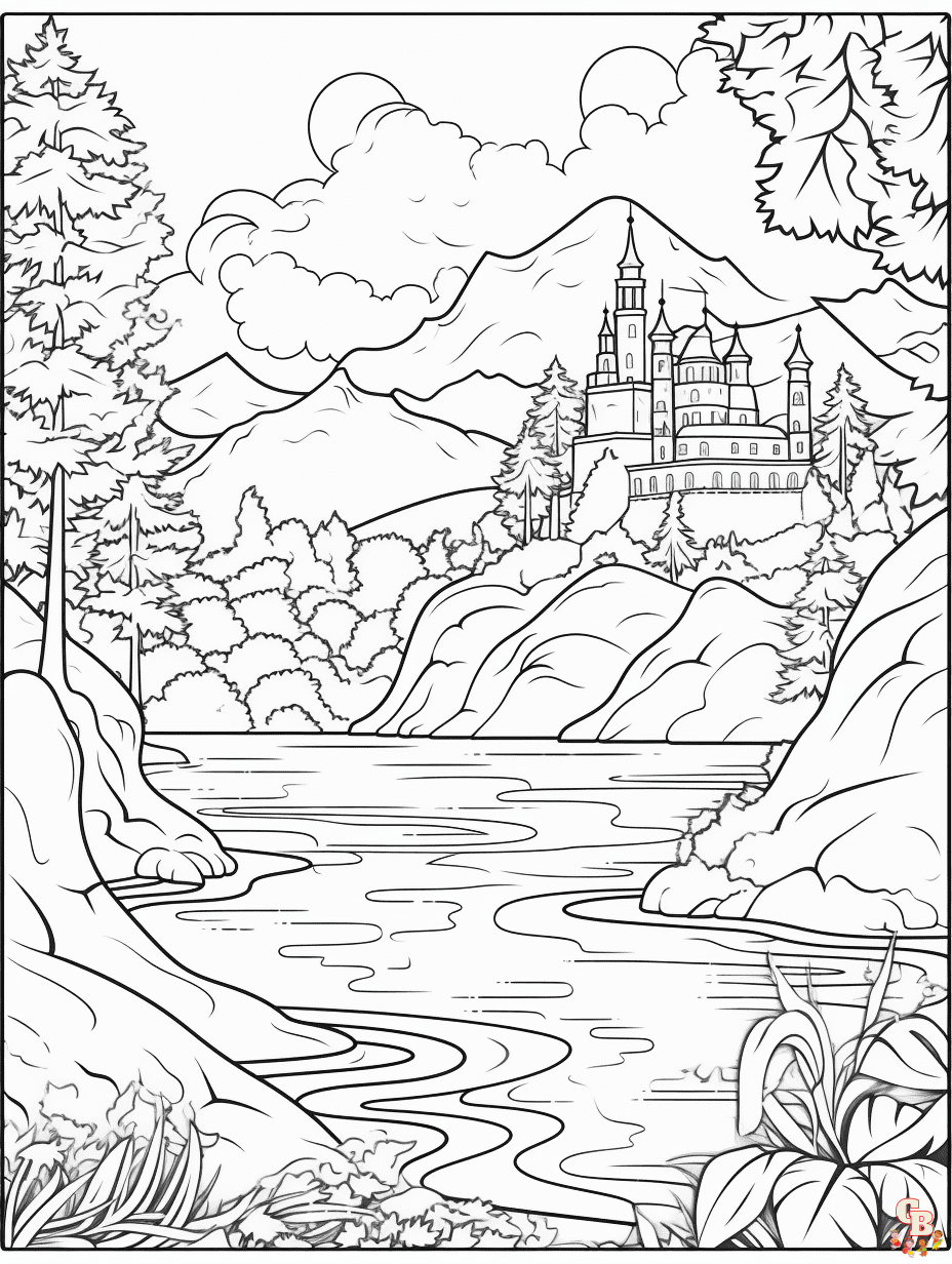 Printable landscape coloring pages for kids