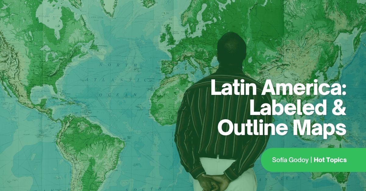 Latin america labeled outline maps free printables