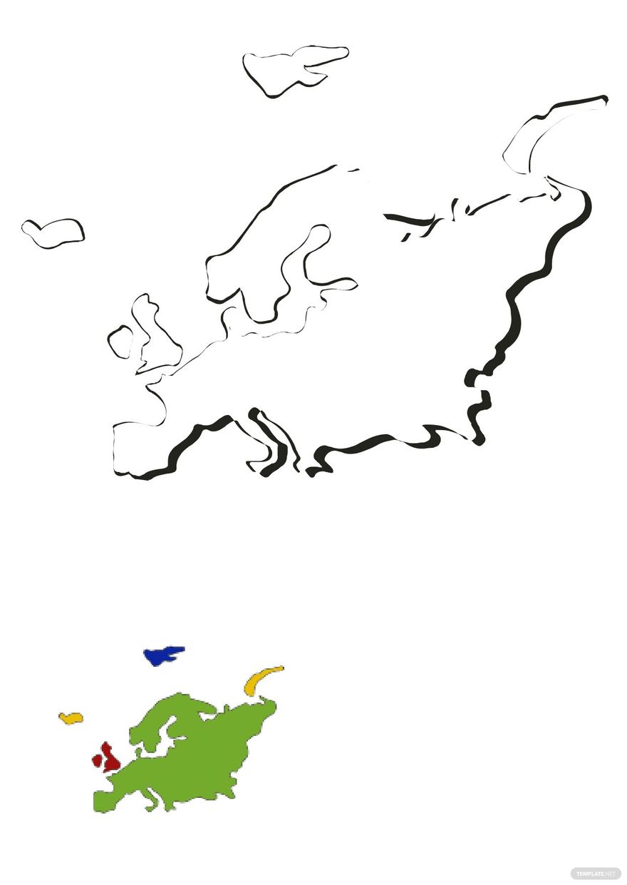 Free simple europe map coloring pages