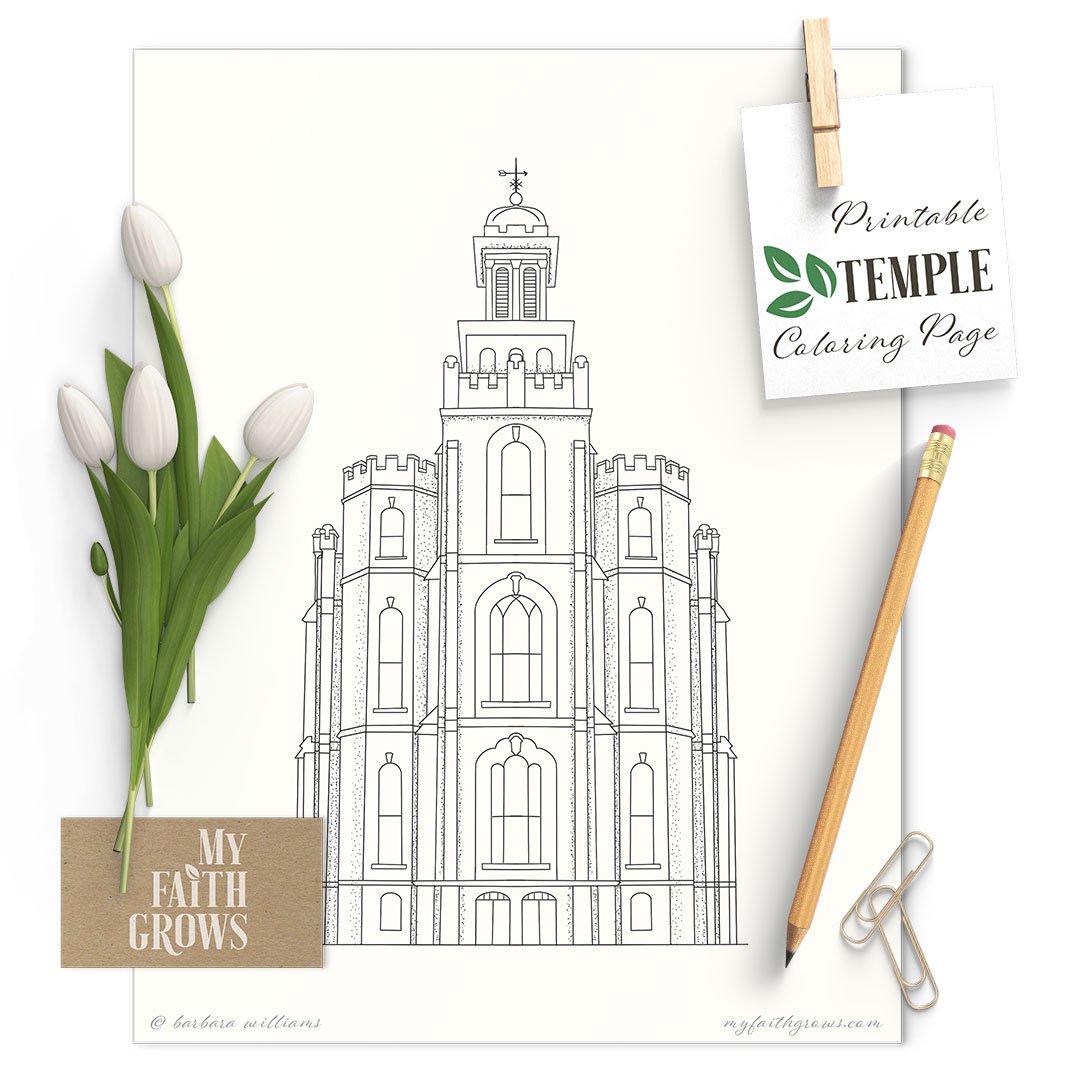 Logan temple printable coloring page barbara anne