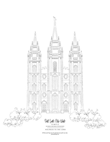 Salt lake city utah temple coloring page pinto tioga llc