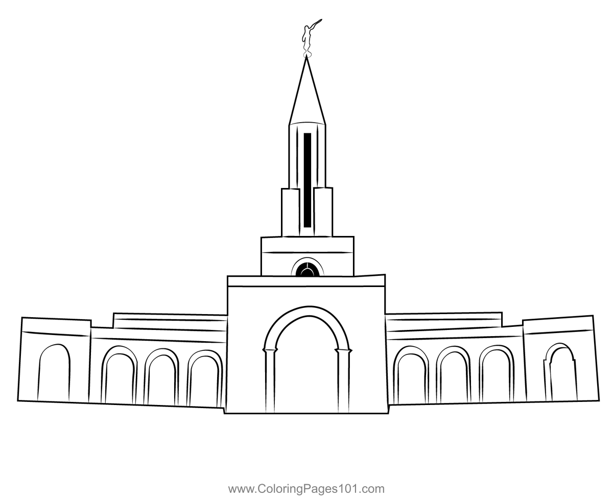 Sacramento mormon temple coloring page for kids