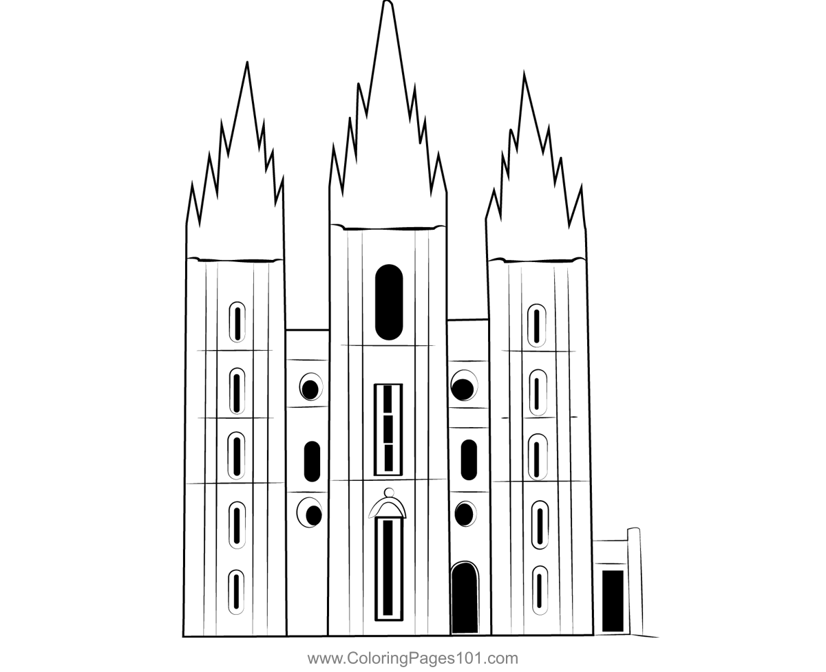 Mormon temple coloring page for kids