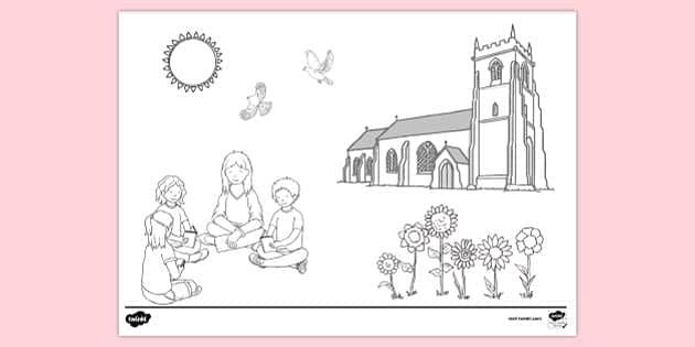 Free louring page for childrens church louring sheets