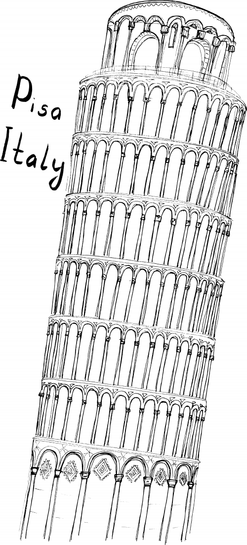Pisa coloring page
