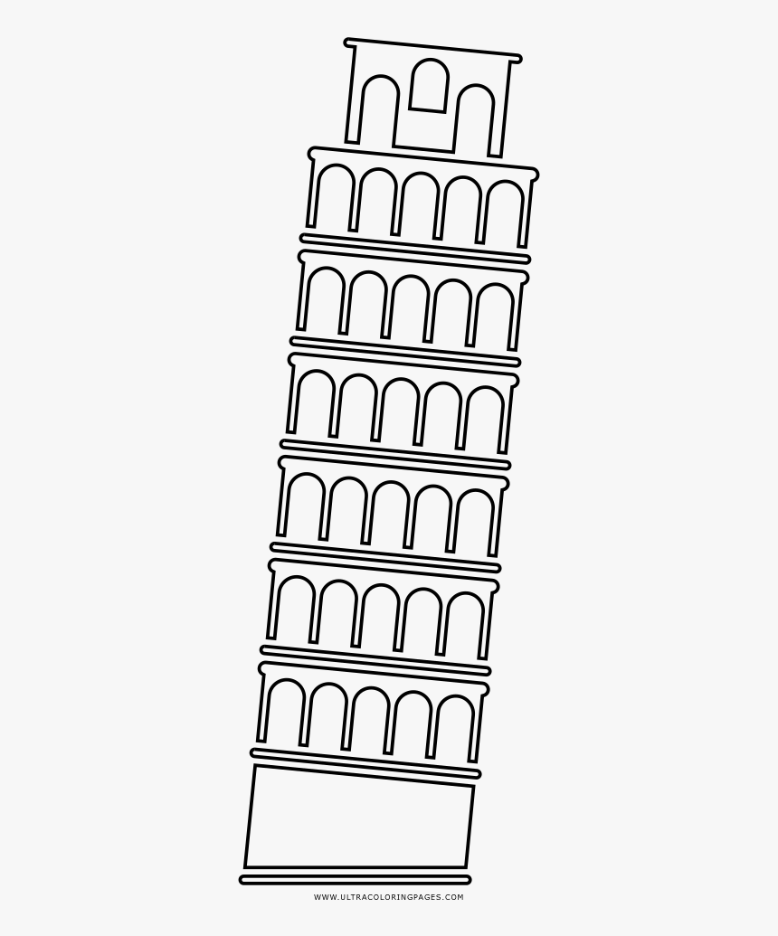 Leaning tower of pisa coloring page
