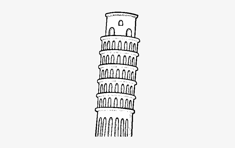 The tower of pisa coloring page