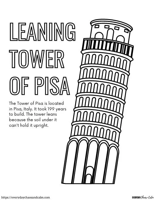 Educational italy coloring pages for kids