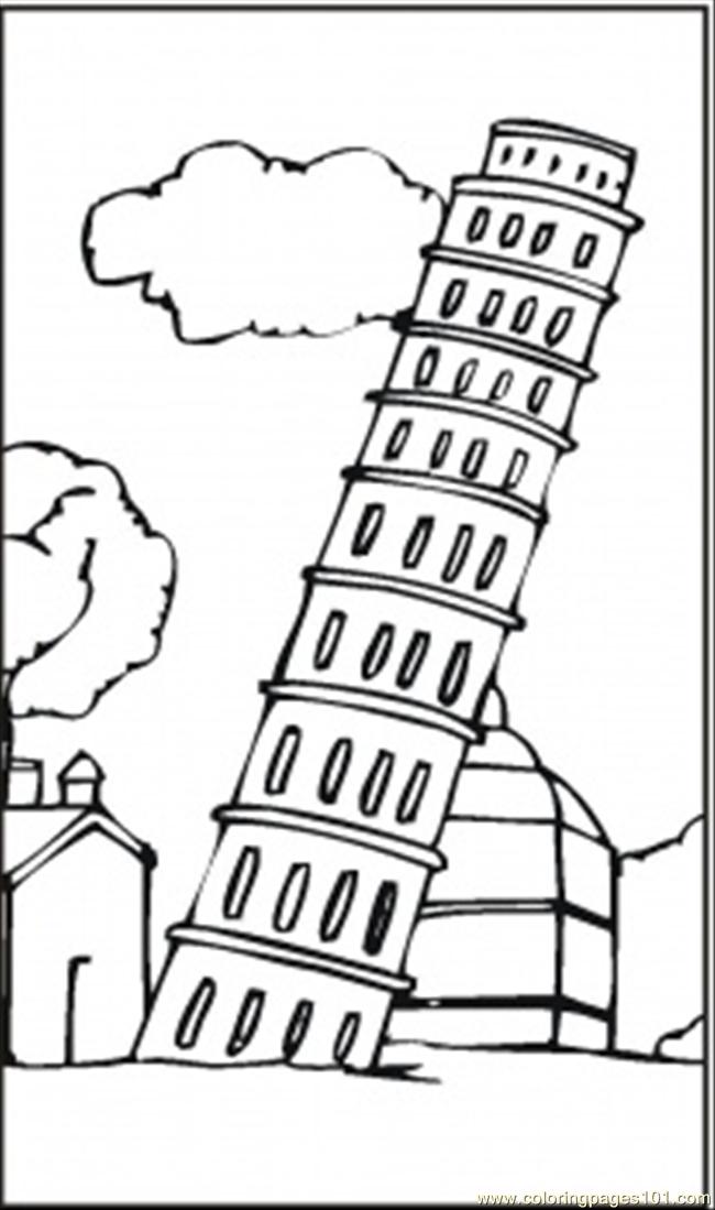 Pisa tower coloring pages