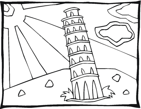 Tower in pisa coloring page free printable coloring pages