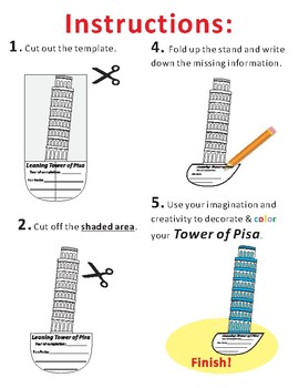 Paper cutting craft leaning tower of pisa italy by ricks creations