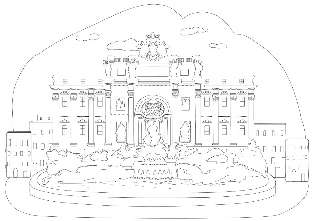 The leaning tower of pisa coloring page