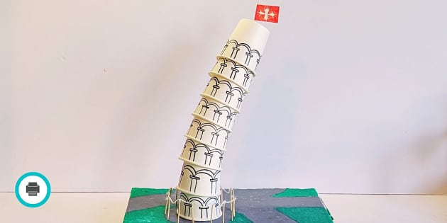 Leaning tower of pisa cups model european day of languages