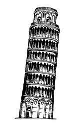 Leaning tower pisa drawing vector images over