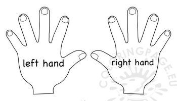 Left hand right hand clipart coloring page