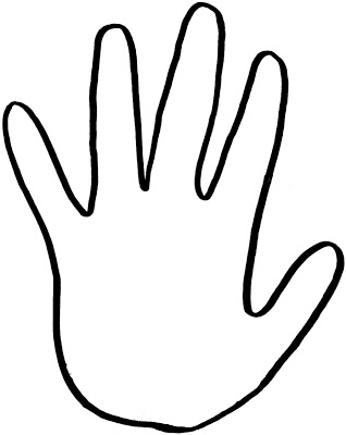 Left and right handprint outline