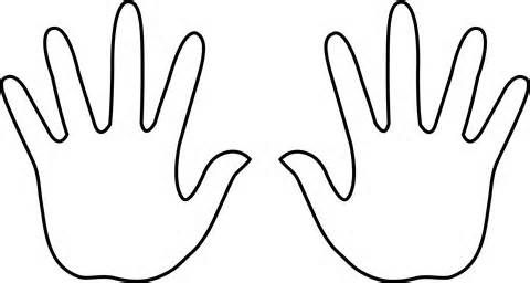 Clip art coloring pages black and white hand outline free clip art kids hands