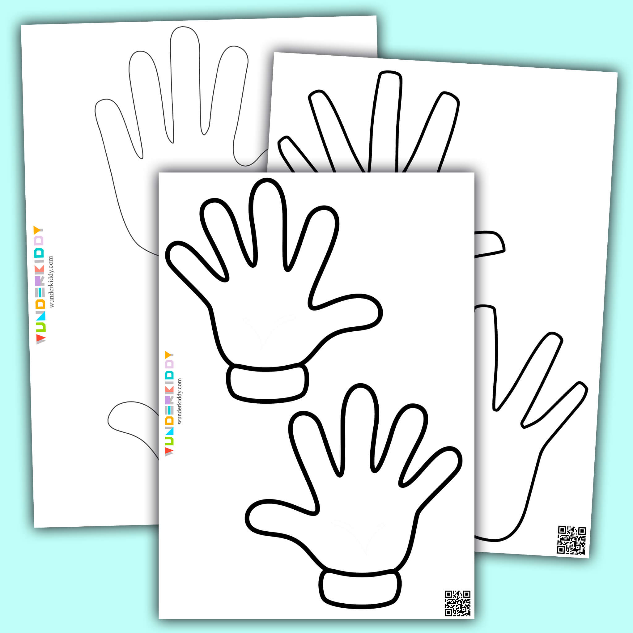 Printable left and right hand blank template for crafts
