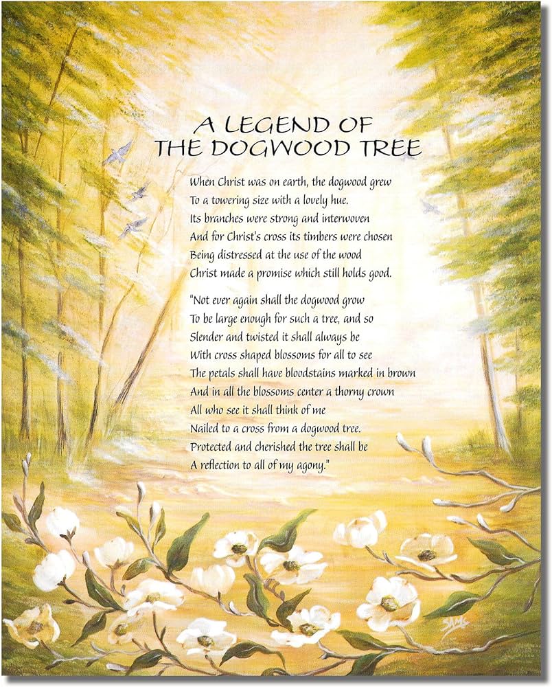 Legend of the dogwood tree christian religious black framed x art print posters prints