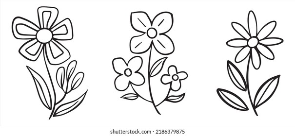 Sketch floral decorative set dogwood flower stock vector royalty free