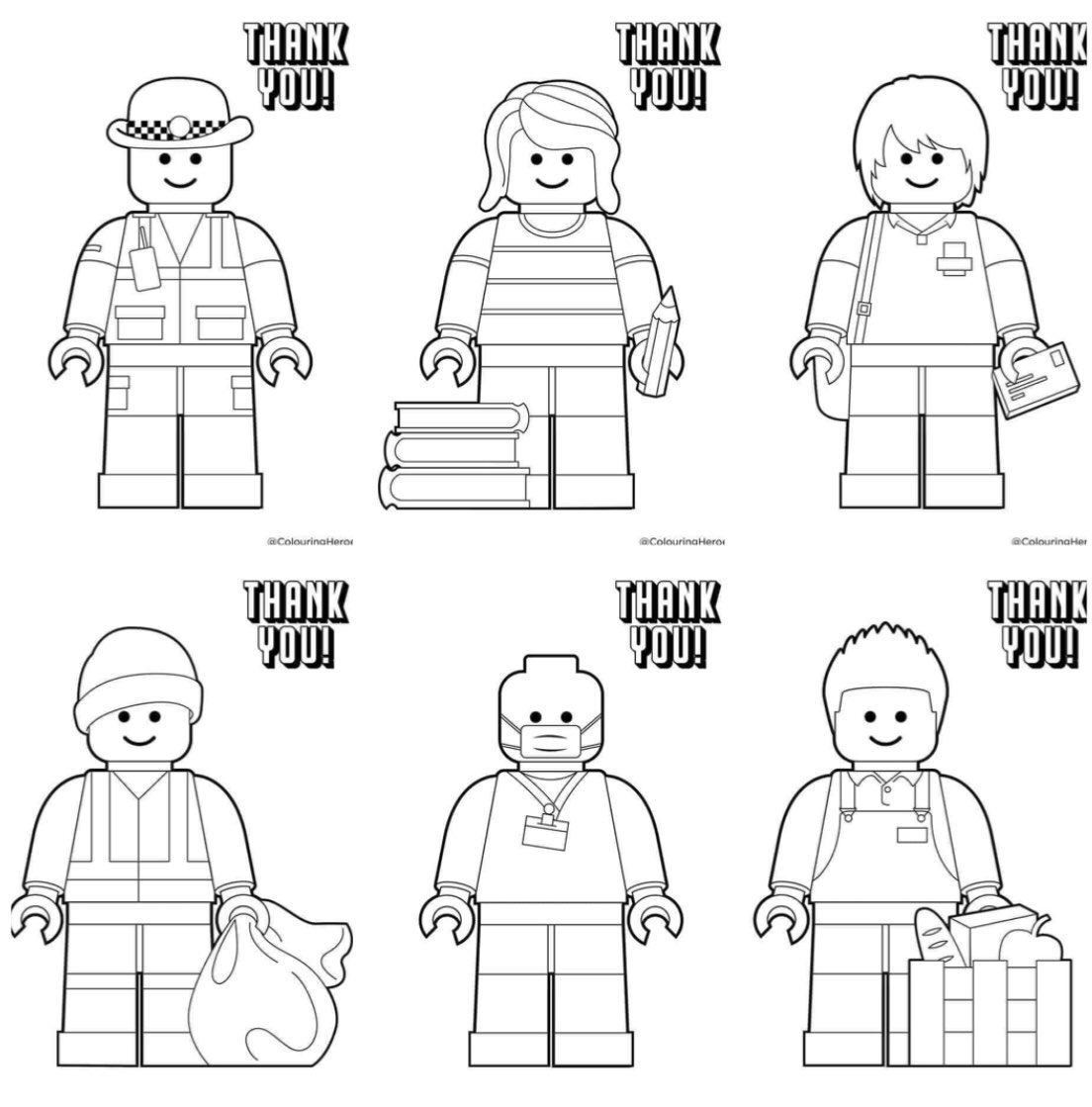 John e batty primary on x some fun colouring in lego figures to say thank you to our keyworker heroesððð httpstcoifjqecfk x