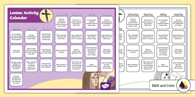 Lenten activity calendar teacher made