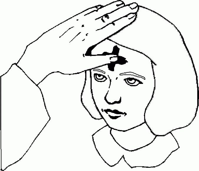 Ash wednesday cross coloring page