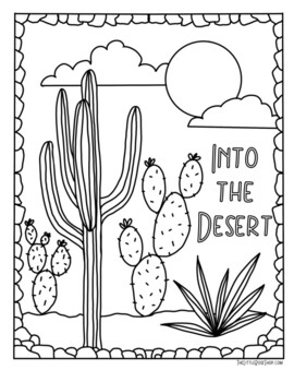 Into the desert lent printable coloring page by the little rose shop