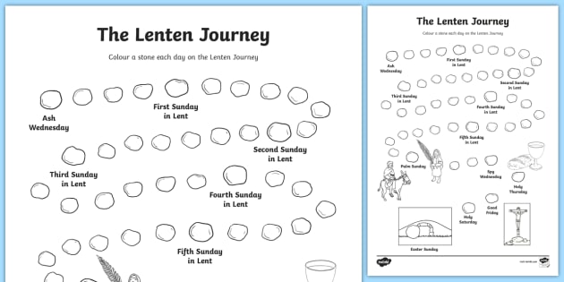 The lenten journey colouring page teacher made