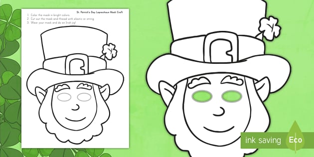 St patricks day printable leprechaun mask usa