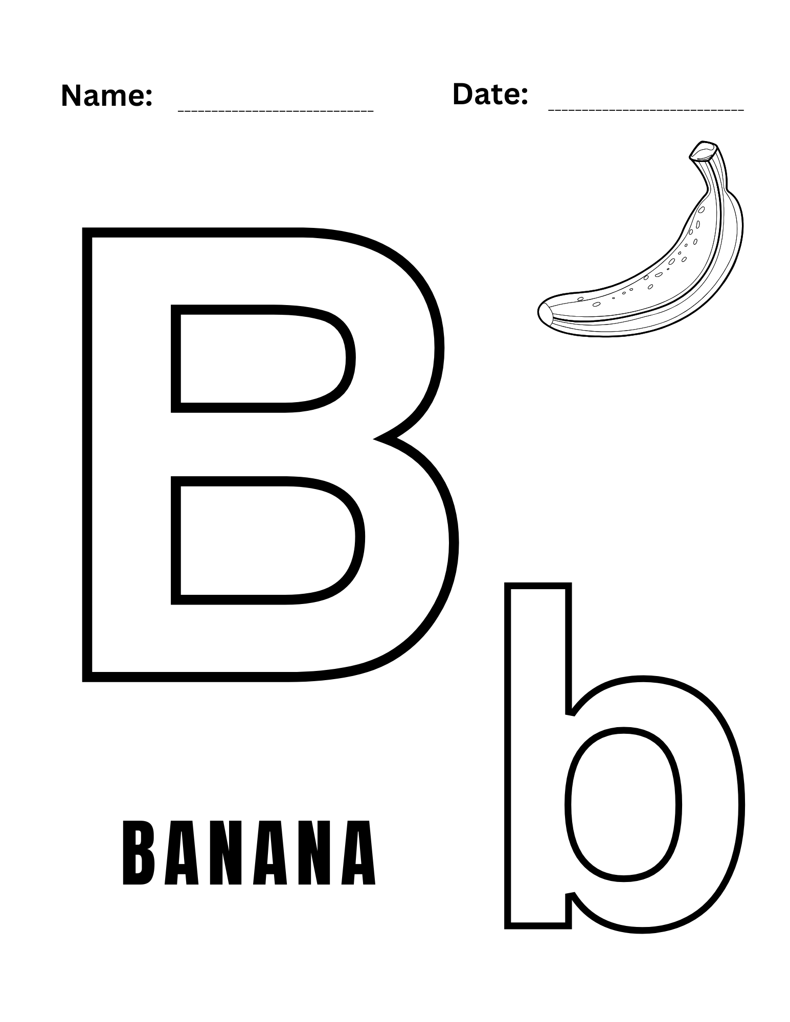 Alphabet b coloring pages