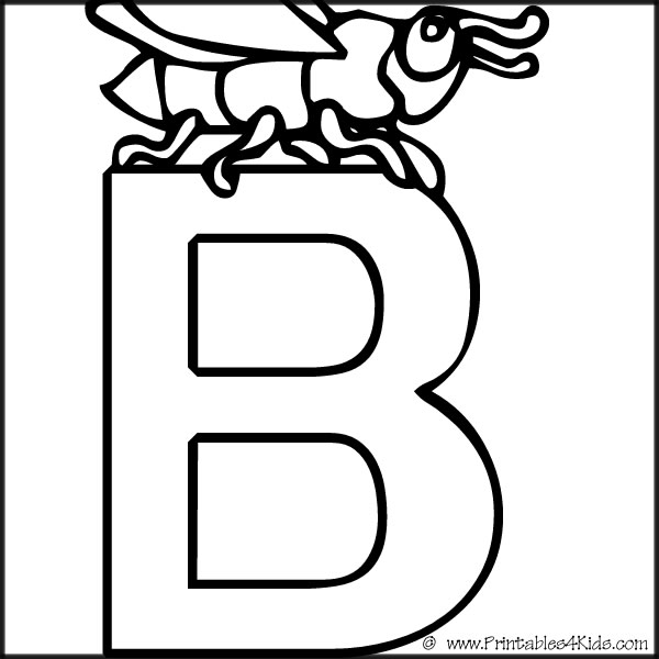 Alphabet coloring page letter b â printables for kids â free word search puzzles coloring pages and other activities