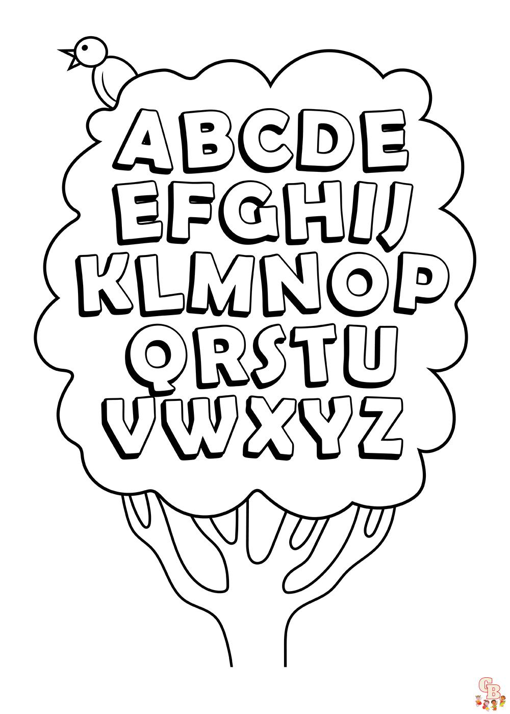 Alphabet coloring pages printable free and easy to color
