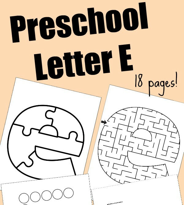 Preschool letter e printable activities