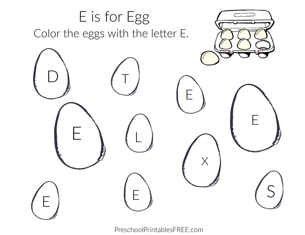 Letter e worksheets for kids free printable â free preschool printables
