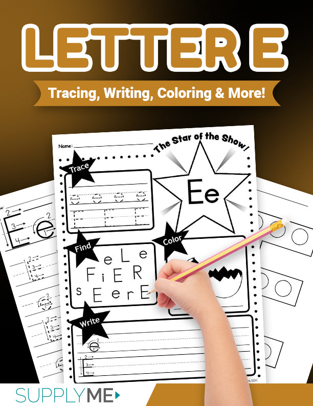 Letter e worksheets bundle