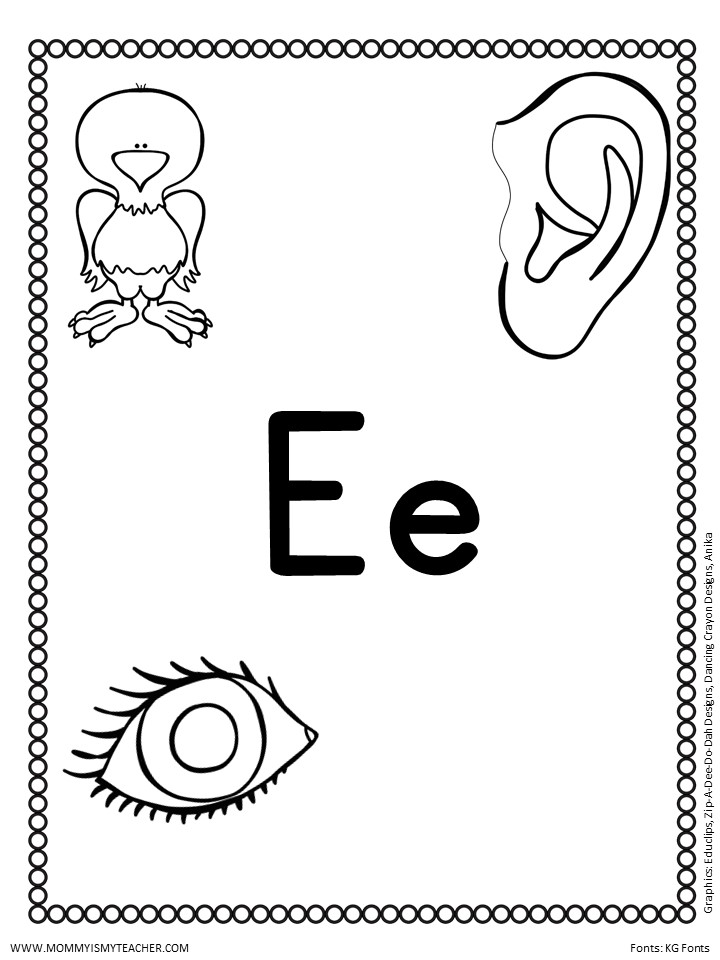 Letter e printables â mommy is my teacher