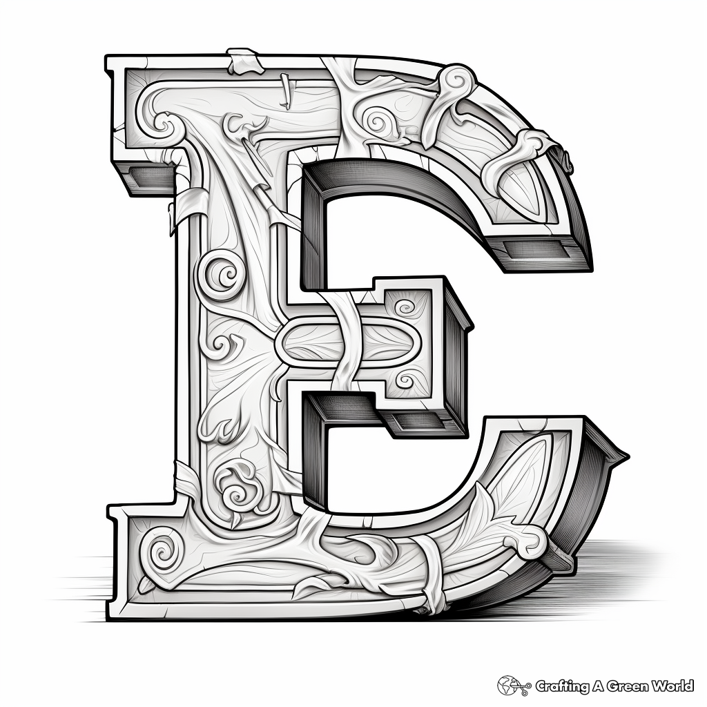 Letter e coloring pages