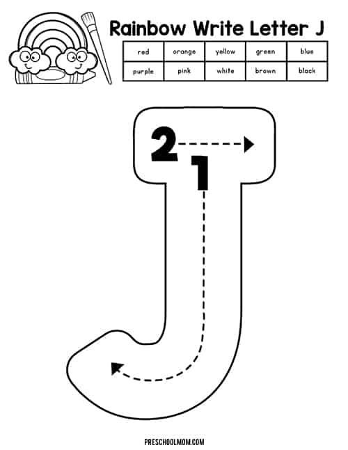 Letter j preschool printables