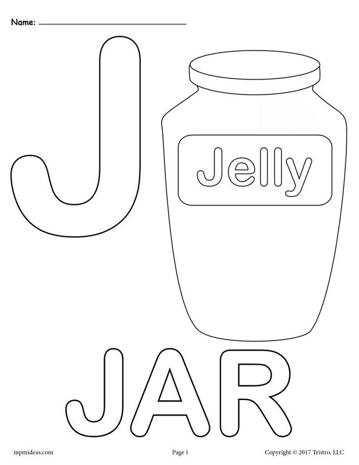 Letter j alphabet coloring pages