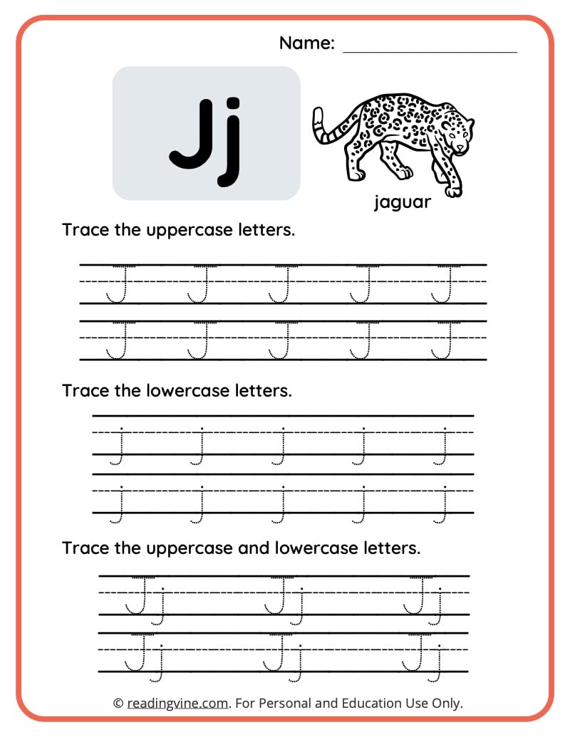 Letter j worksheets for preschool free printable