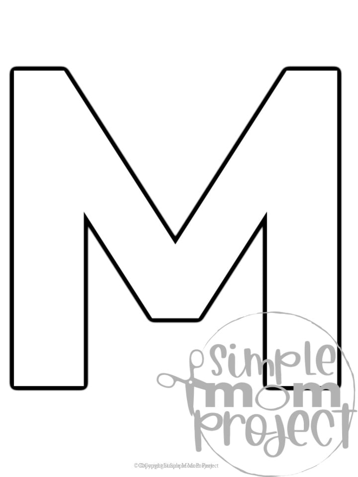 Free printable uppercase letter m template â simple mom project
