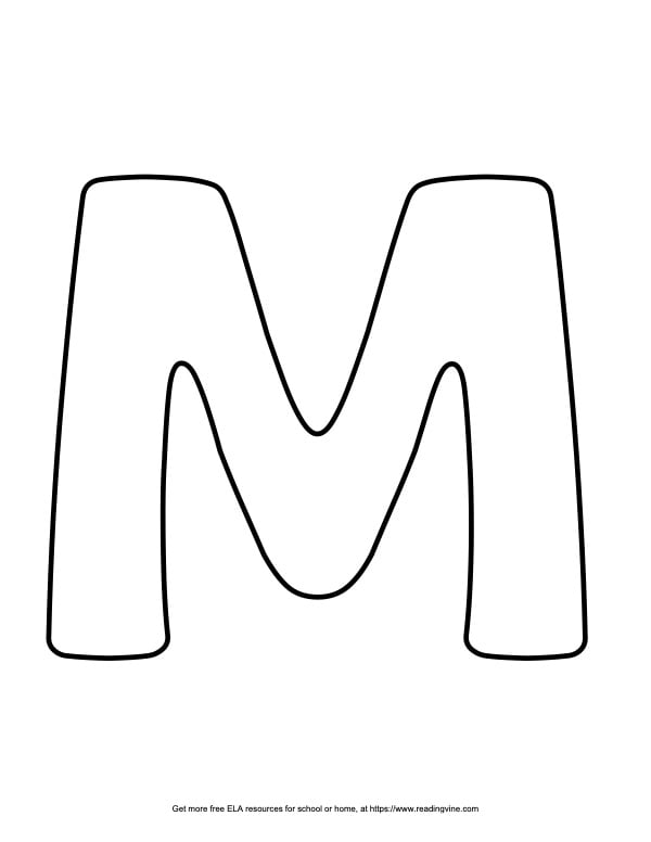 Bubble letter m free printable styles