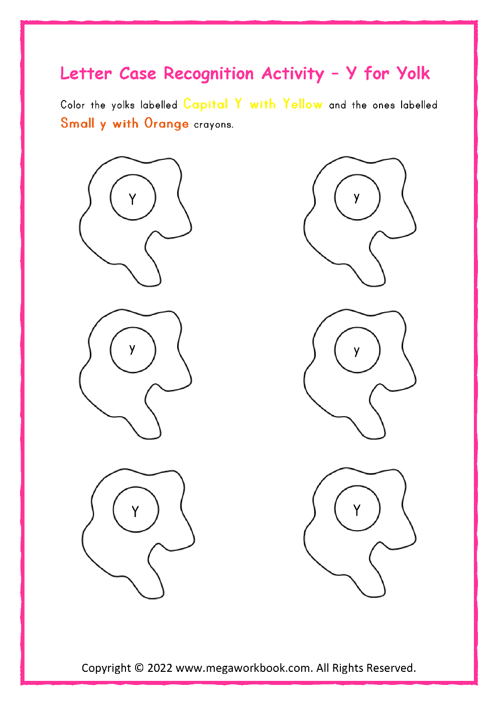 Letter y worksheets for kindergarten