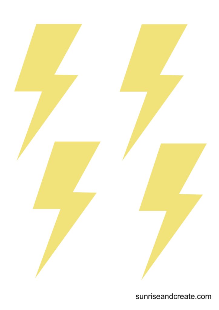 Free printable lightning bolt templates