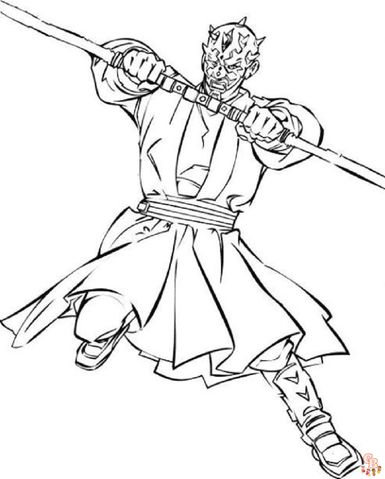Printable darth maul coloring pages free for kids and adults