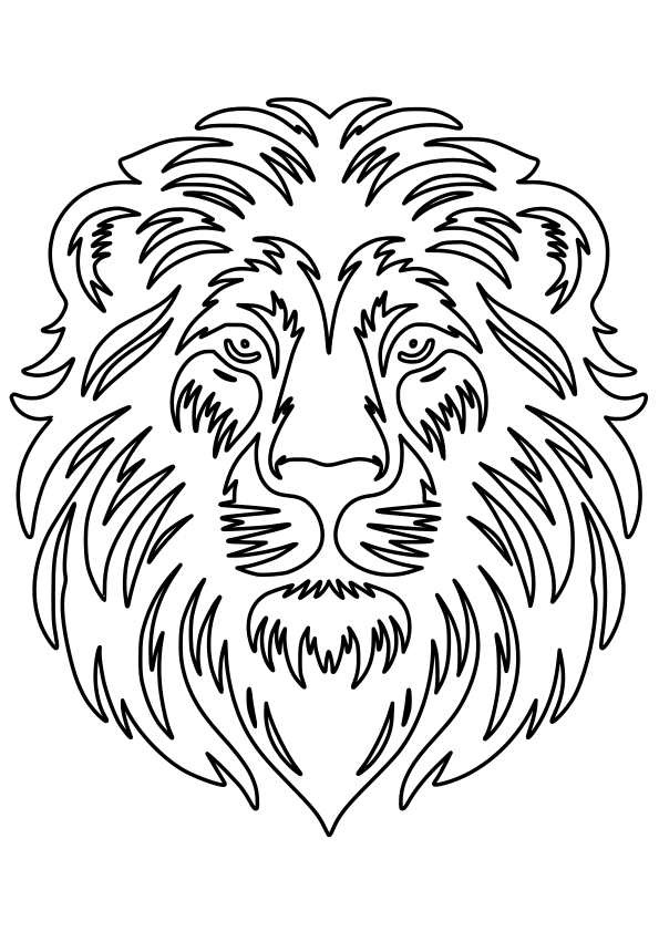 Lion face drawing for coloring page free printable nurieworld