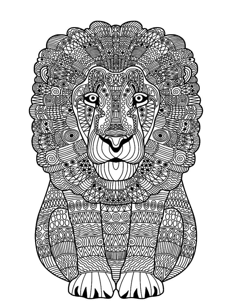 Free printable lion coloring pages for adults
